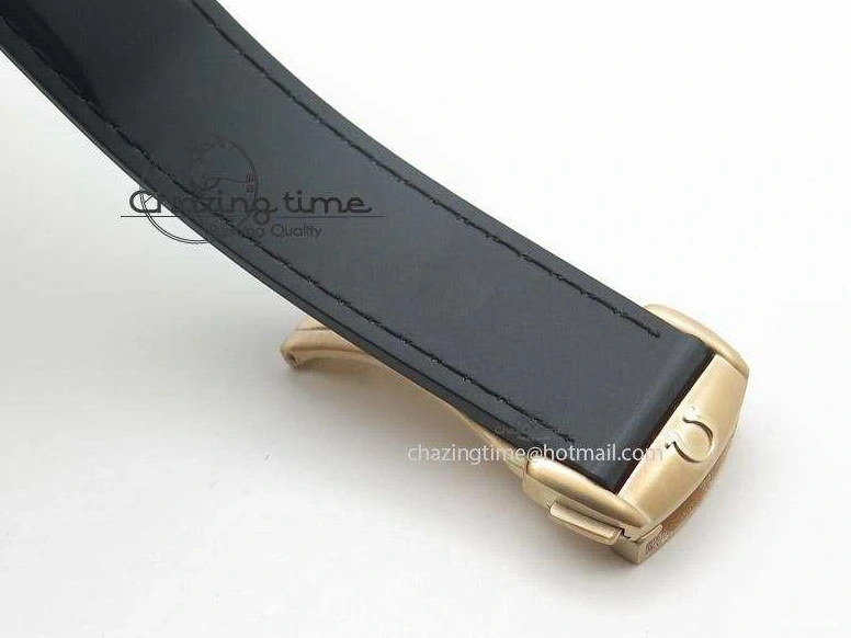 0301 Planet Ocean Professional Rose Gold Liquid Metal V6F 42mm On Black Rubber Strap A Vibrant 8266